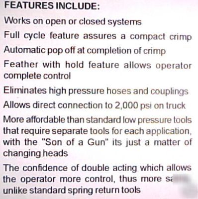 Reliable hydraulic crimper lineman tool & p style dies