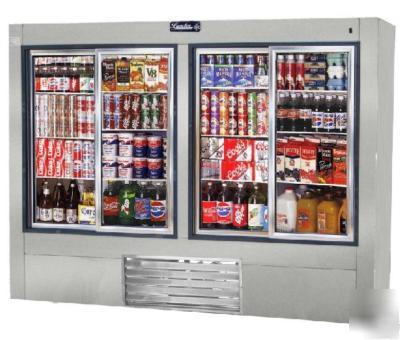 Leader 4 slide-glass-door reach-in display cooler 96