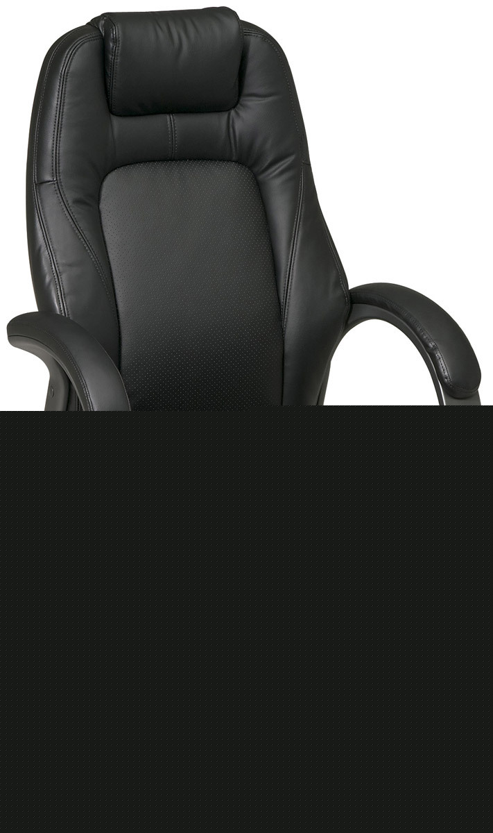 Black leather executive desk office computer chair