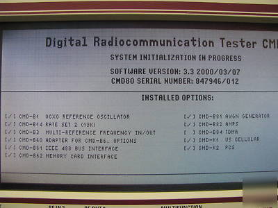 Tektronix digital radiocommunication tester cmd 80 opts