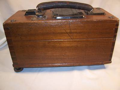 Antique evershed megger testing set- wooden box- 1000 m