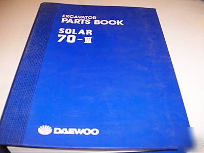Daewoo solar 70-iii excavator parts manual book