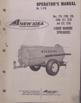 New idea 220, 219, 221, 222 manure spreaders manual