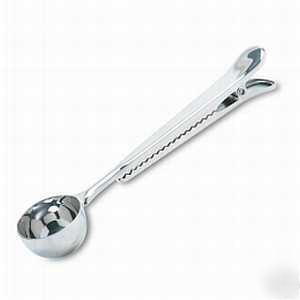 New espresso scoop + bag clip stainless steel coffee 