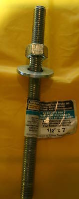 New simpson retrofit bolts threaded 1/2