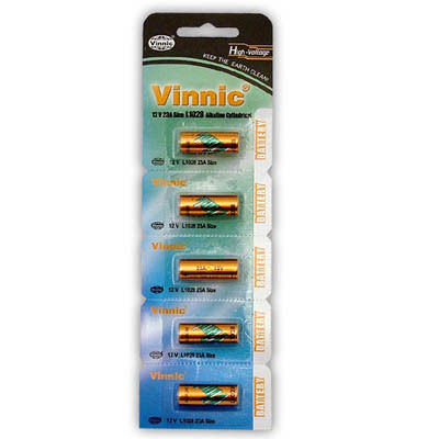 5 x vinnic A23, MN21, LRV08, L1028 alkaline 12V battery