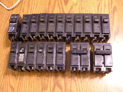 19 challenger type c 15-100 amp circuit breaker lot 