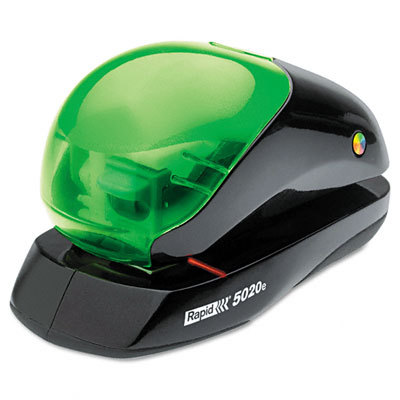 3-way flat clinch electric stplr 20 sht cap black/green