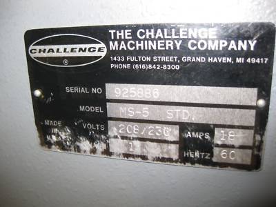 Challenge ms-5 hydraulic 5-head drill (inc. 4 heads)