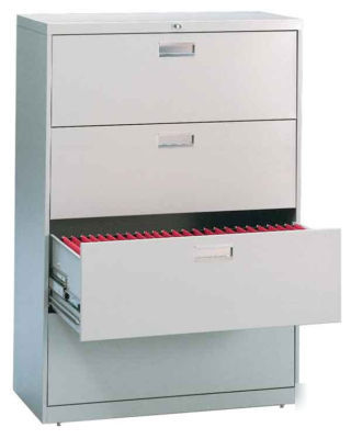 Hon 600 series 4 drawer lateral filing cabinet-lot of 3