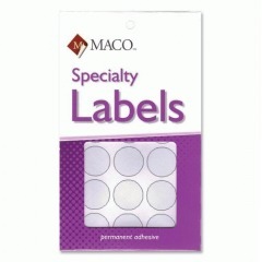 MACMR1212 - removable adhesive labels, 3/4 diameter, wh
