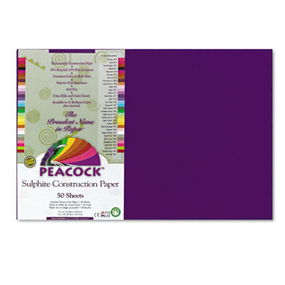 Peacock sulphite const paper rigid purple 50 sheets