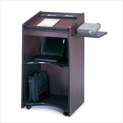 Executive mobile lectern finish: medium oak