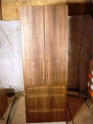 Midmark tall walnut wordrobe / drawers
