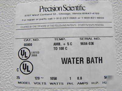 Precision scientific reciprocating shaker bath model 25