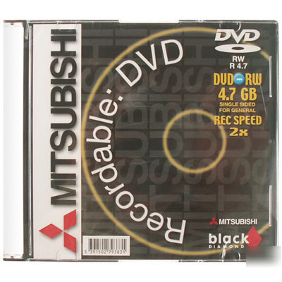 Single mitsubishi 2X dvd-rw blank dvd in slim jewel cas