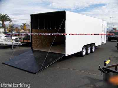 20' enclosed motorcycle quad car hauler rhino trailer 