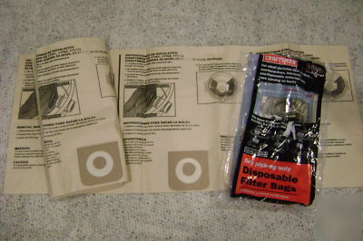 Craftsman wet/dry vac disposable filter bags 2PK #17895