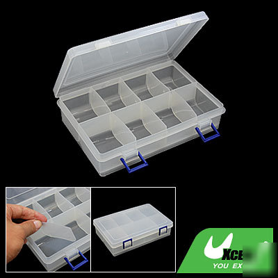 Plastic 8 compartments electronic components parts box