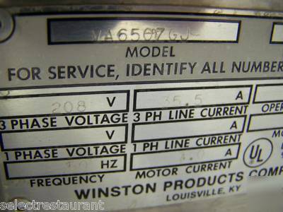 Winston VA6507GJ cvap delicheff vapor oven cook & hold