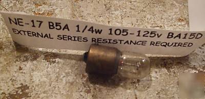 Ne-17 B5A*ge neon circuit test lamp bulb vintage *rusty