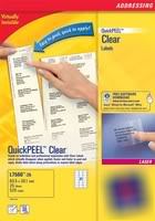 Pack of 200 avery laser L7565 clear labels 8 per sheet
