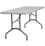 Folding tables white plastic rectangle round many sizes