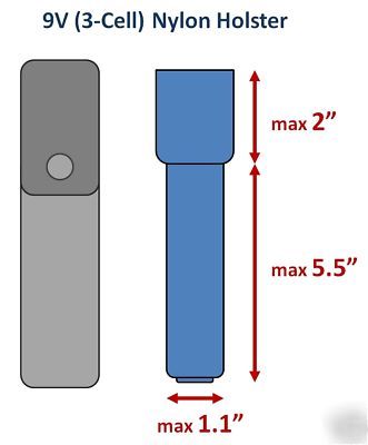 Plain leather duty holster for 3-cell 9V tactical light