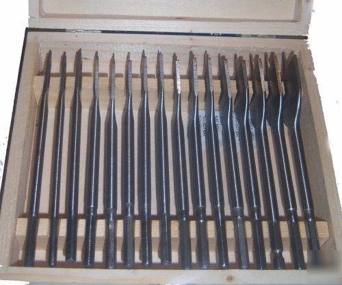 16PC flat spade hole wood drill bits set case 6-38 mm