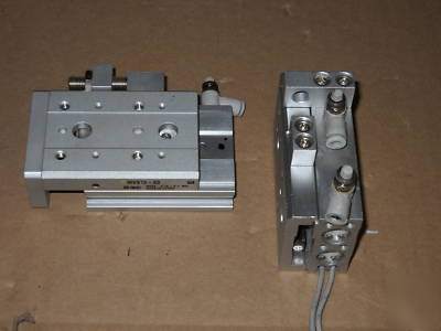 (2) smc pneumatic linear guided table slides MXS12-20..