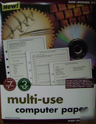 Dayrunner multi-use loose leaf pages for 3 or 7 ring 