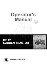Massey ferguson 12 MF12 garden tractor operator manual