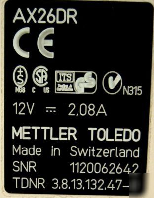 Mettler toledo AX26DR (delta range) microbalance