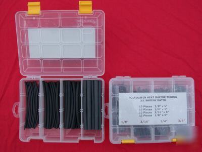 60 piece heat shrink tubing kit 1/8