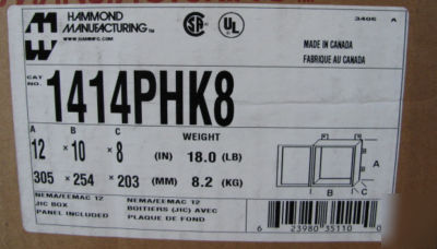 Hammond box enclosure 1414PHK8 12X10X8 for uhf repeater