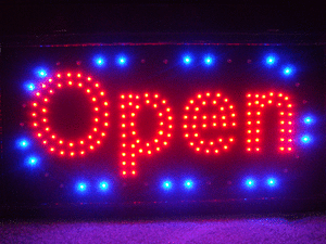 New animated led neon light open sign red blue led 746
