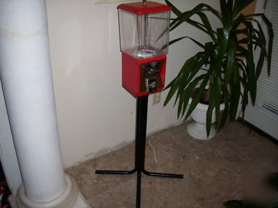 Northwestern 60 gumball vending machine red w/stand