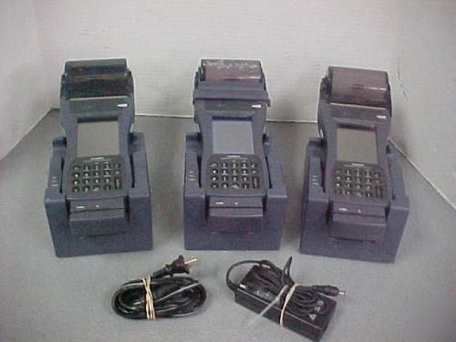Lot of 3 casio handheld printer terminal it-3000 w/base