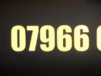 Pair of reflective phone number stickers 24