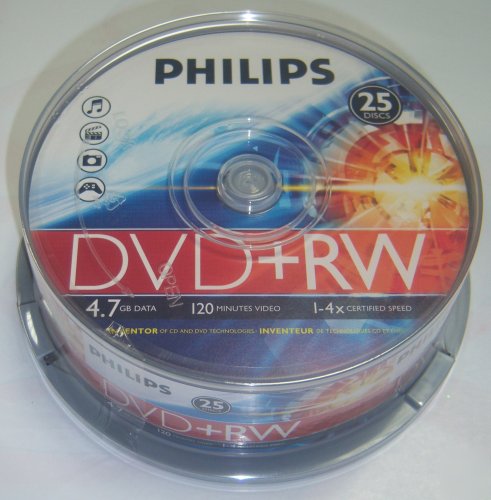 25 philips blank discs dvd dvd+rw 4X free delivery