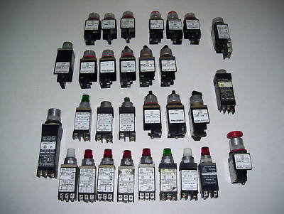 Allen bradley large lot 30 pcs switches lights buttons