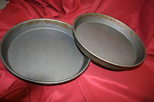 Pair of 14 inch deep dish pizza pan commercial anodized