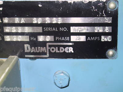Baumfolder with pile feeder and right angle folder