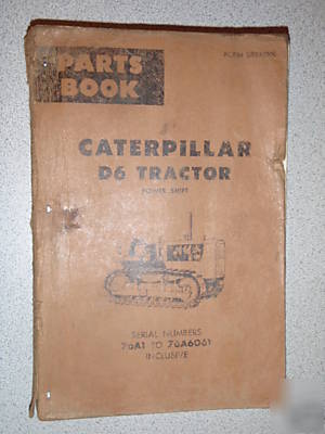 Caterpillar cat D6 tractor parts book