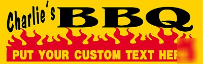 Custom bbq concession vinyl banner sign 2' x 6'