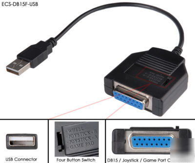 In-DB15 DB15FUSB foot pedal for computer transcribing