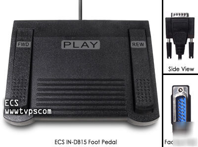 In-DB15 DB15FUSB foot pedal for computer transcribing