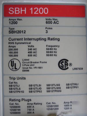 Siemens sbs 2012 SBS2012 SBS2012DV 1200 amp SB12TP02G