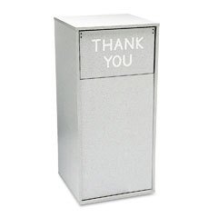 Safco woodmelamine waste receptacle with flat top pus