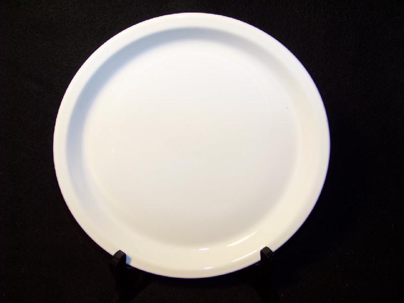 Bright white 9 inch round rimmed plate hall china #1900